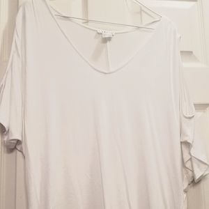 Open shoulder short sleeve blouse